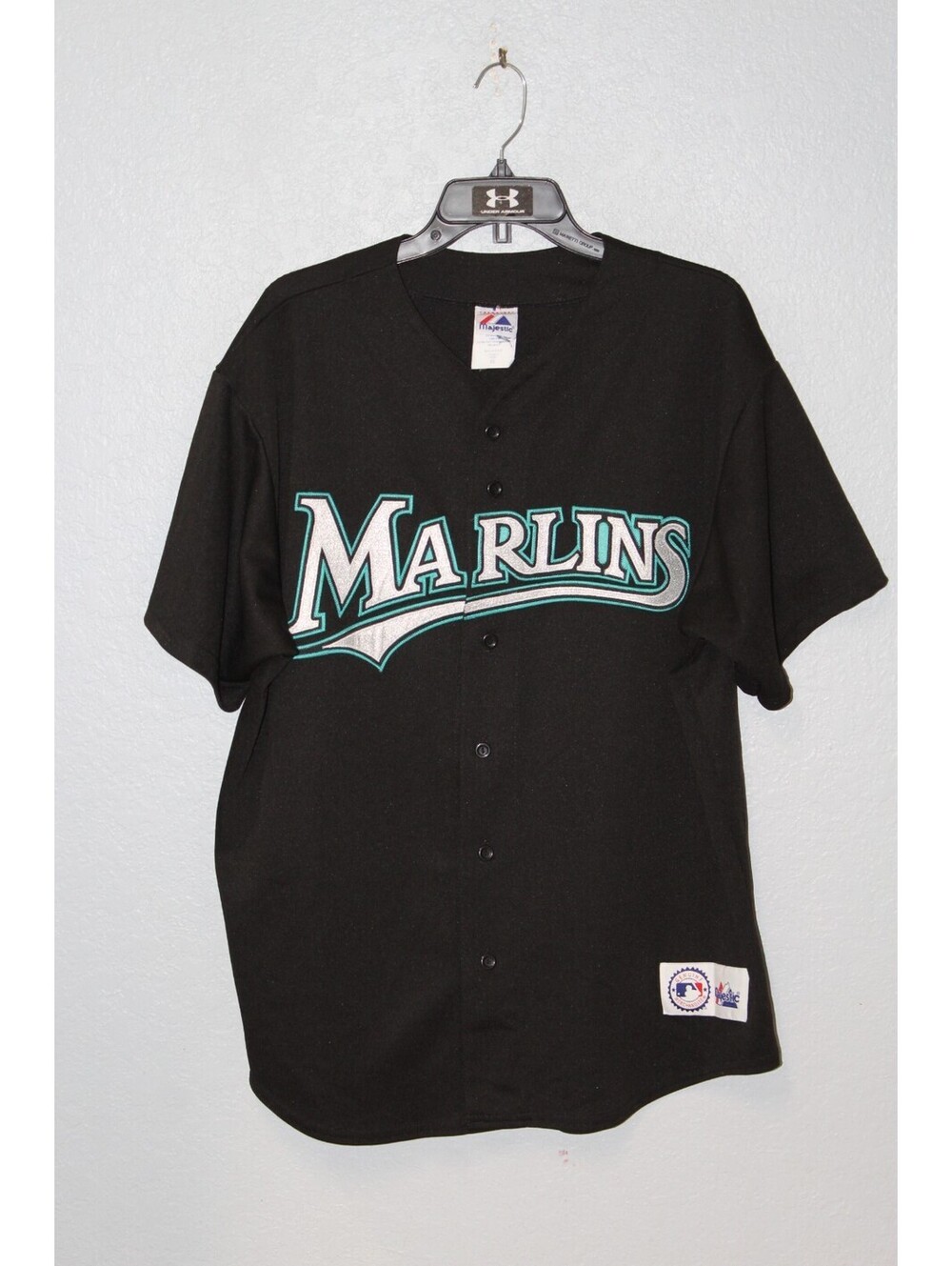 Vintage 2006 Majestic Florida Marlins Black Jersey / Sewn / Men XL / Blank Back